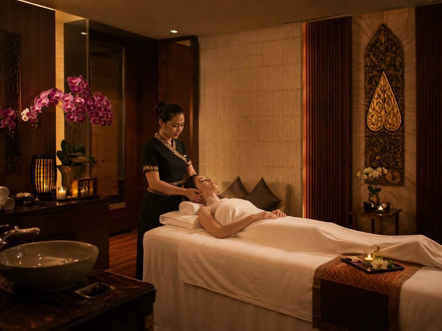 Thai spa in Gulshan Dhaka private massage room at Gulshan Royal Thai Spa