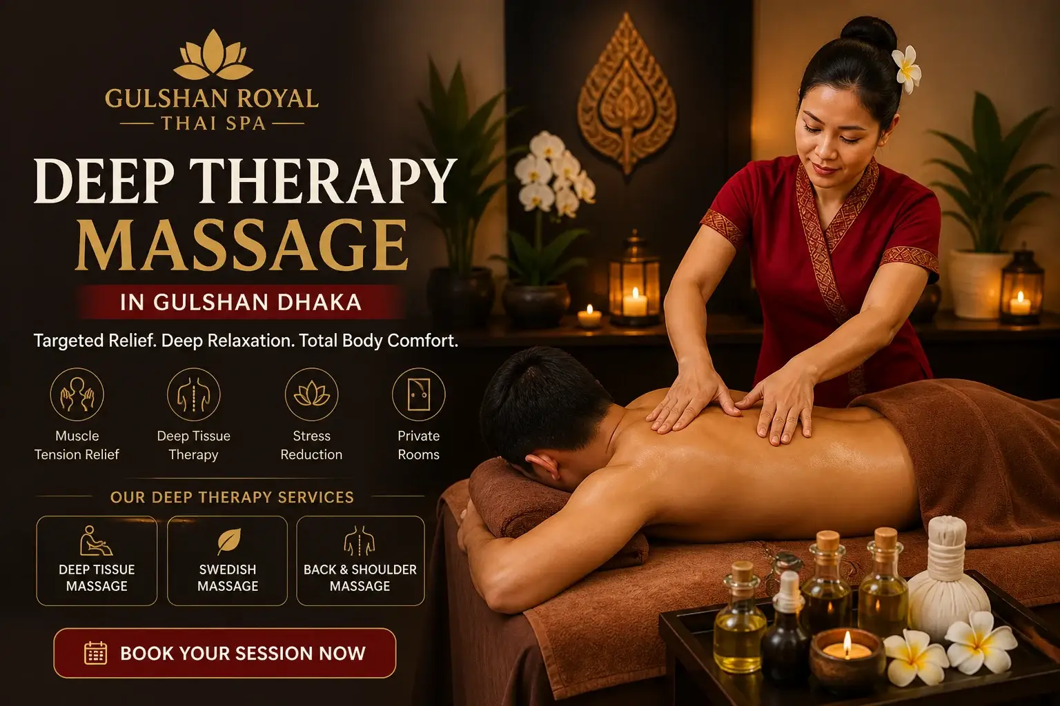deep therapy massage gulshan dhaka private spa room Gulshan Royal Thai Spa
