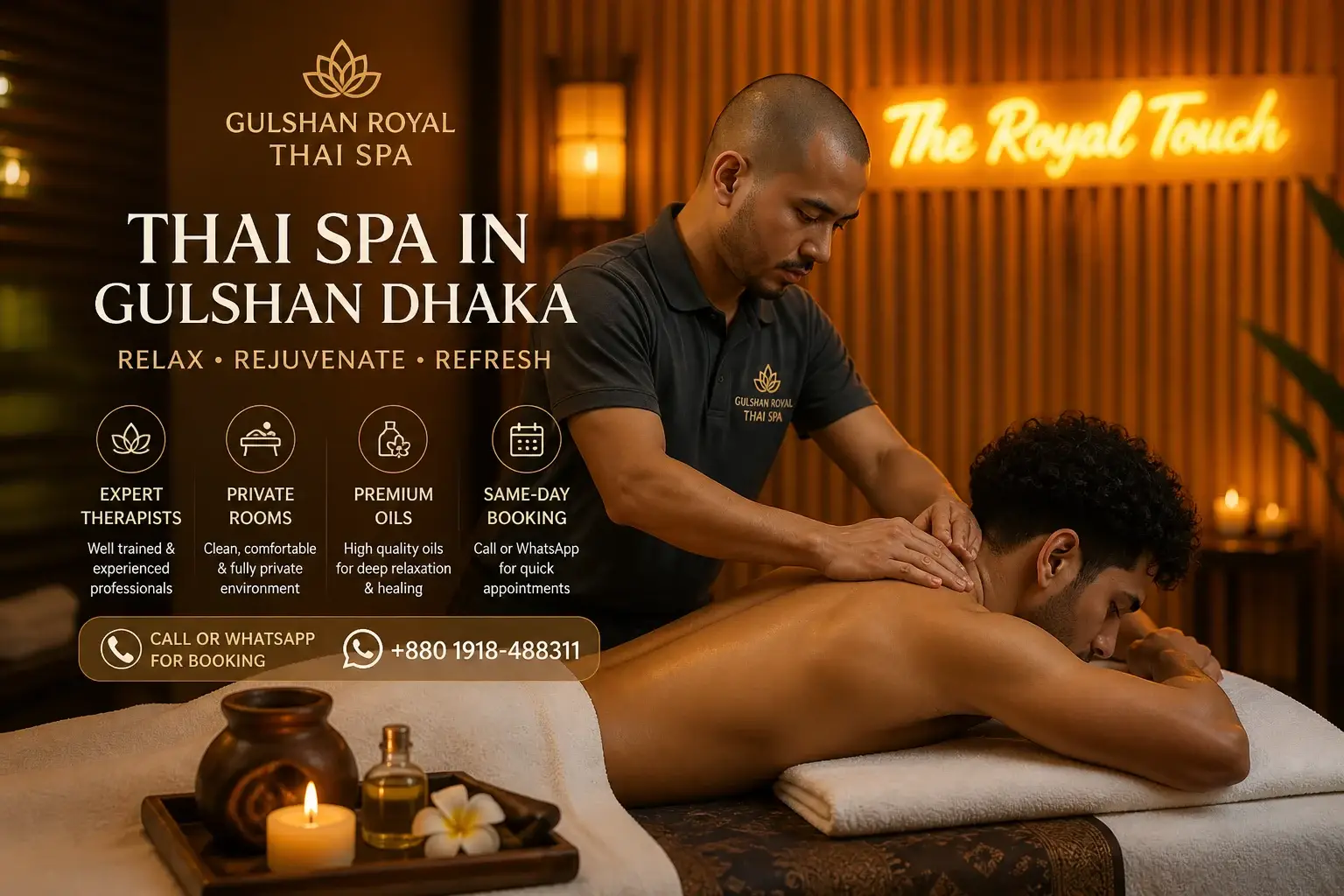 thai spa in gulshan dhaka private massage room Gulshan Royal Thai Spa