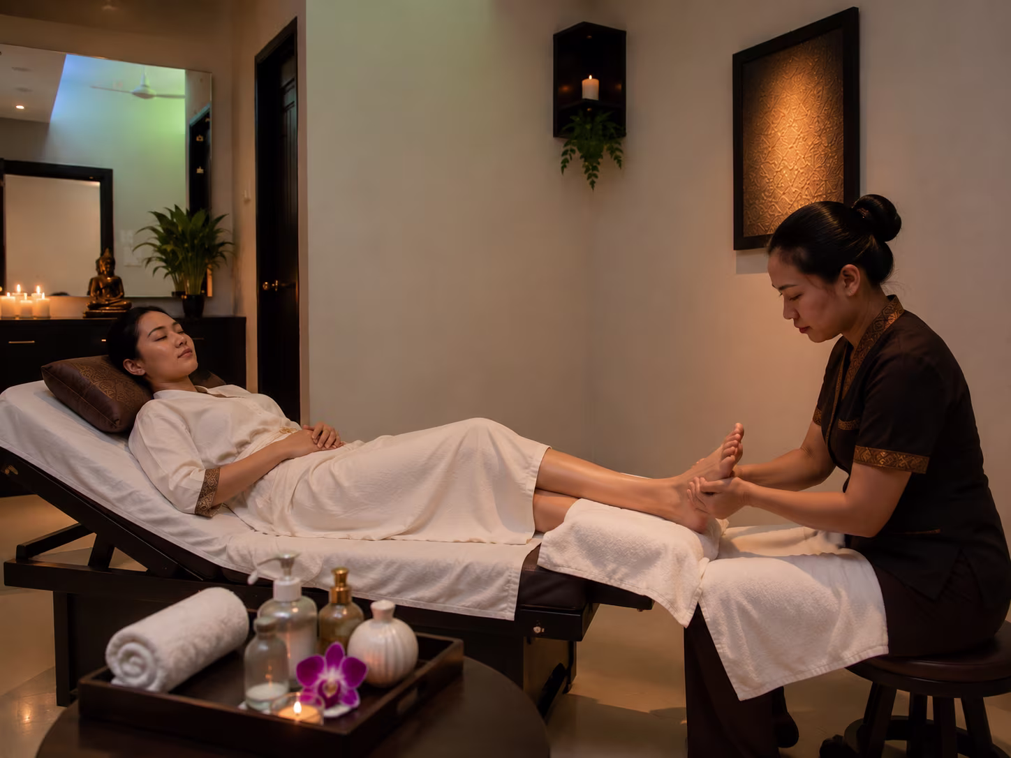 professional foot reflexology at Gulshan Royal Thai Spa