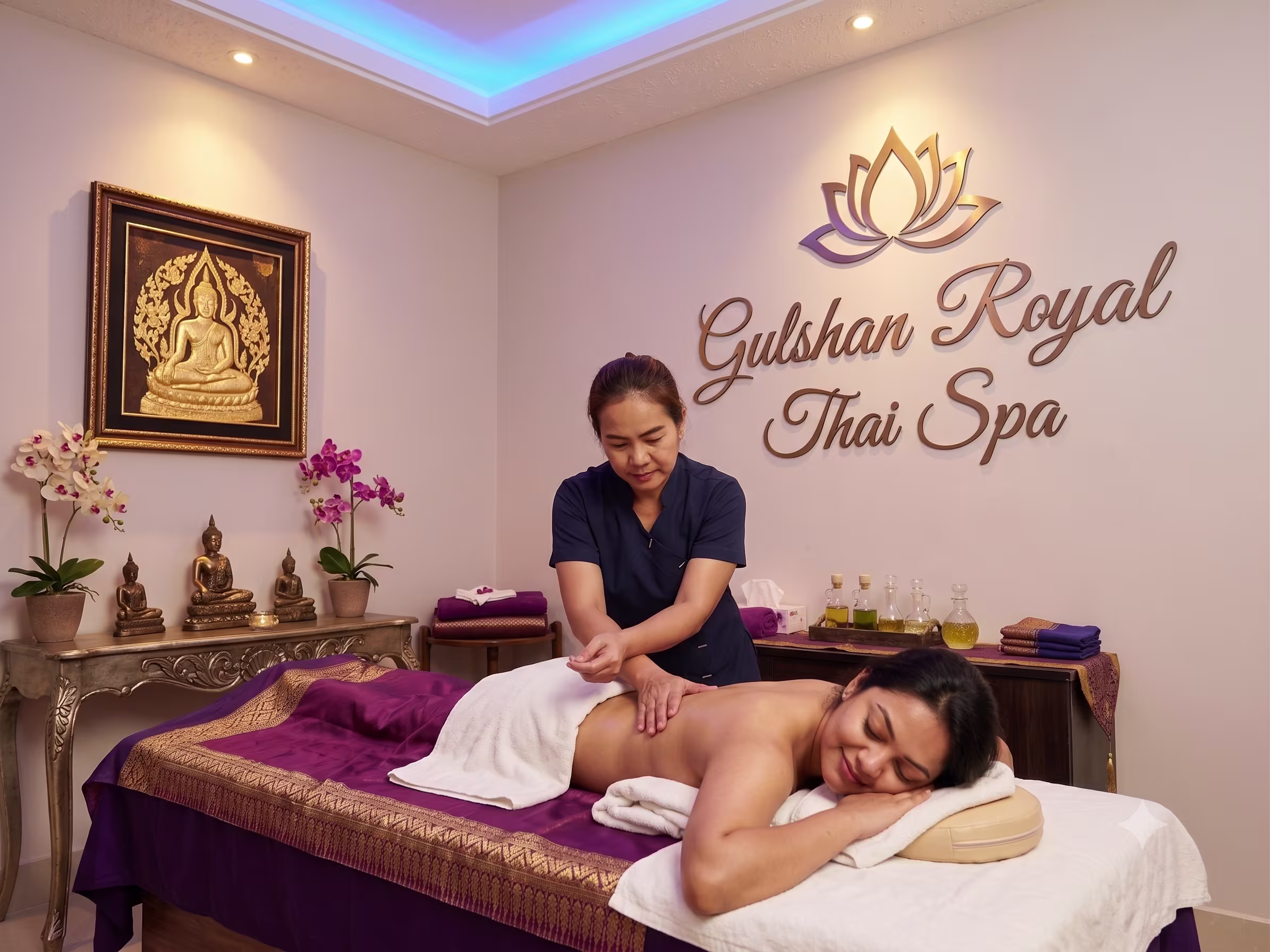 Banani client enjoying thai massage at Gulshan Royal Thai Spa