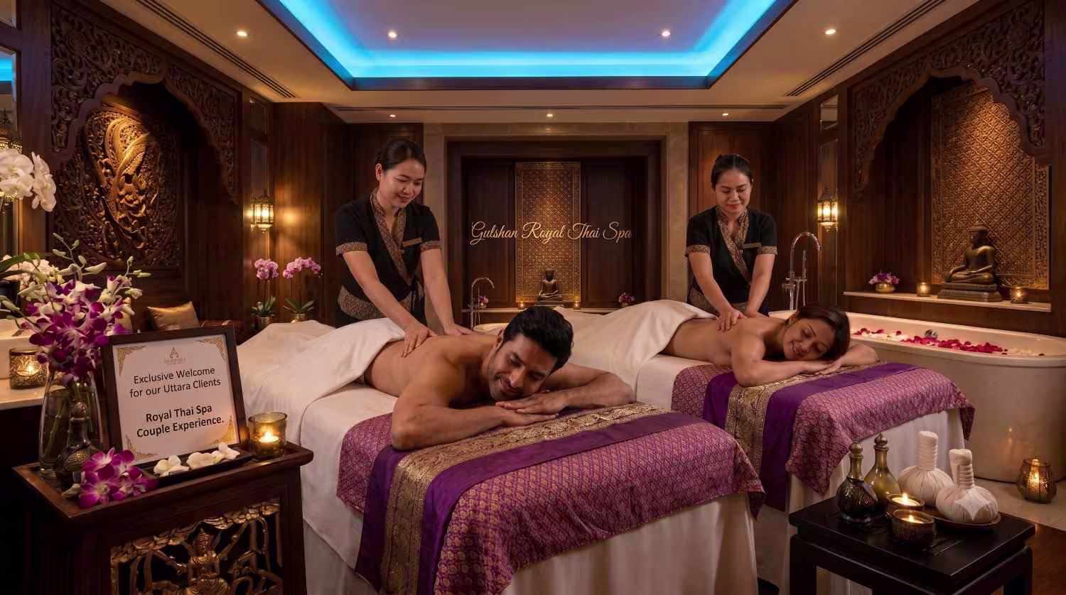 Private couple spa room at Gulshan Royal Thai Spa for Uttara clients