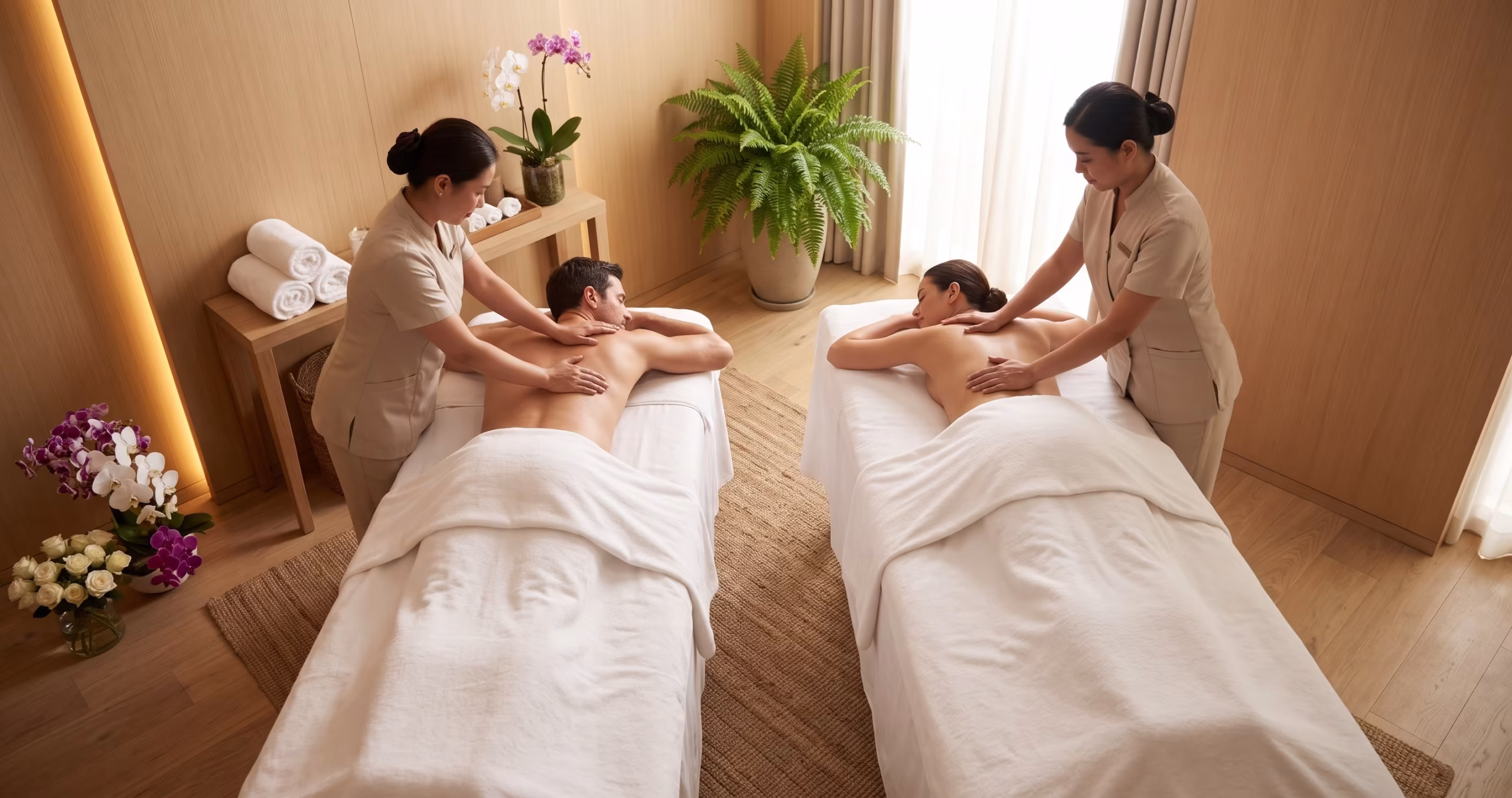 Couple enjoying side-by-side massage at premium spa in Gulshan 2 Dhaka