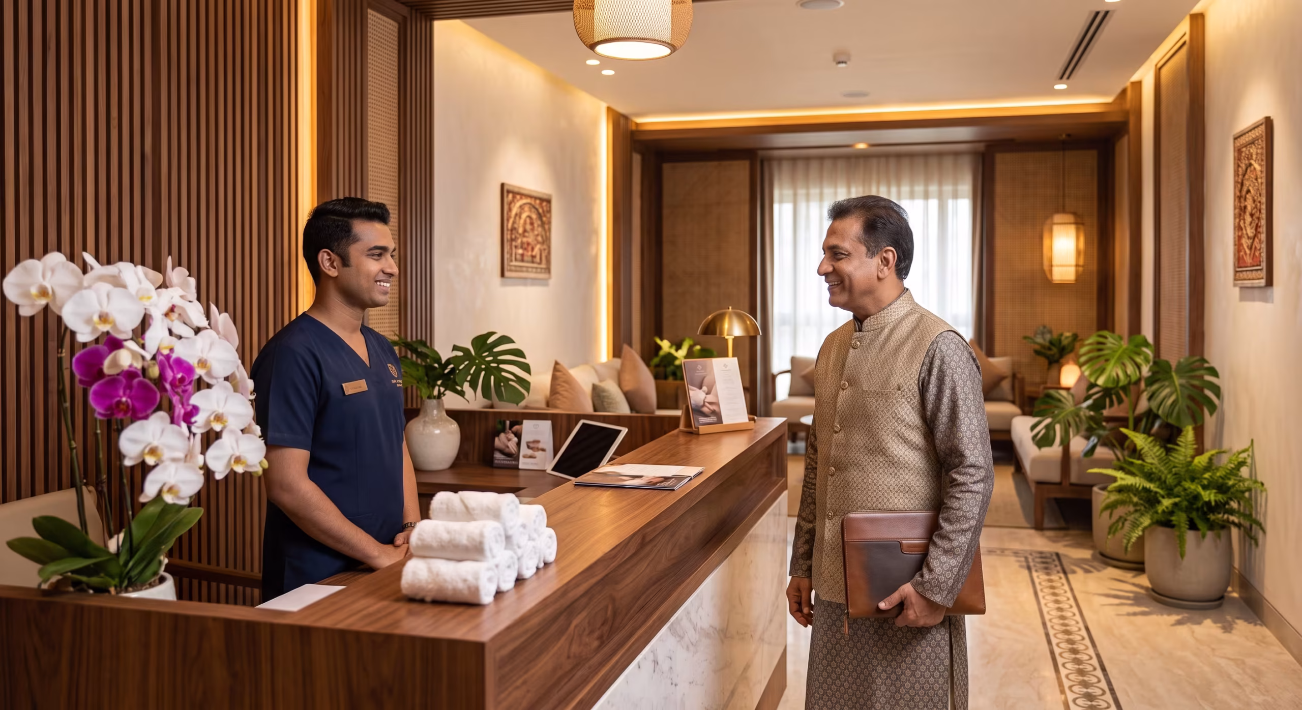 First spa visit in Dhaka — welcoming reception area at Gulshan Royal Thai Spa
